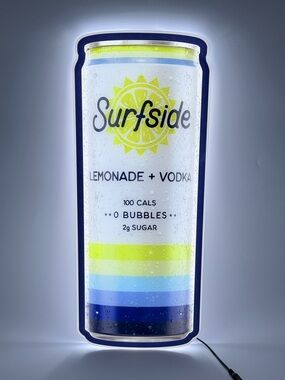 Surfside Lemonade Vodka Drink LED Light Sign Neon Sign NOB! Bar Man Cave